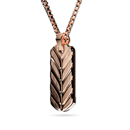 Rose Gold Chevron Tag Necklace