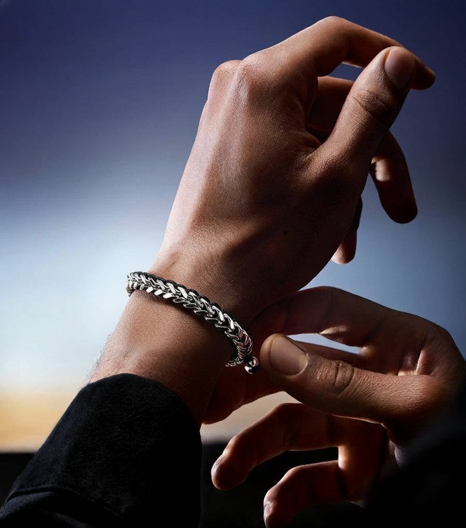 Spiked White Gold & Black