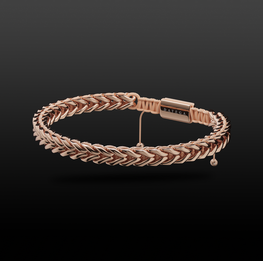 Spiked Rose Gold & Caramel Rope