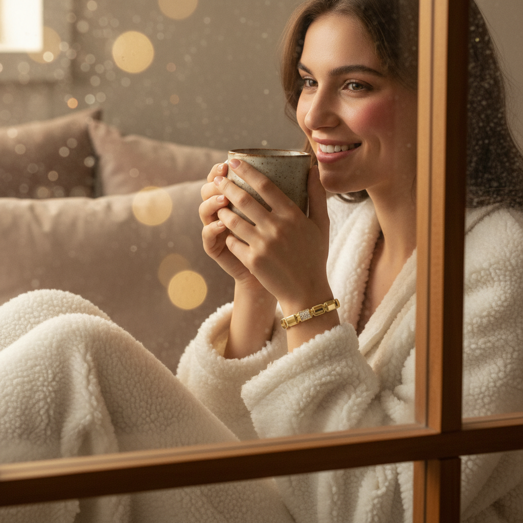 Shinny Gold & Yellow Gold Clear Swarovski