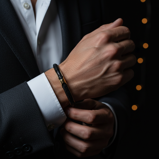 Arum Yellow Gold Black Stingray