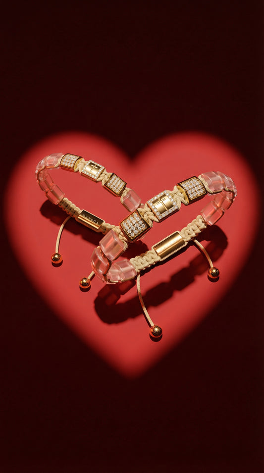 Eternal Cross Yellow Gold & Rose Quartz