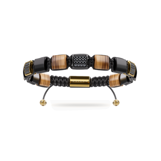 The Cairo Flatbead - Onyx & Tiger Eye