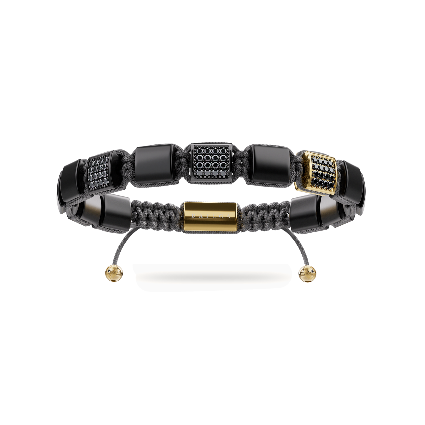 The Cairo Flatbead - Onyx & Yellow Gold