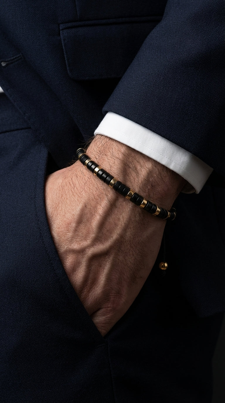 Onyx & Yellow Gold Capri Bracelet - Extra