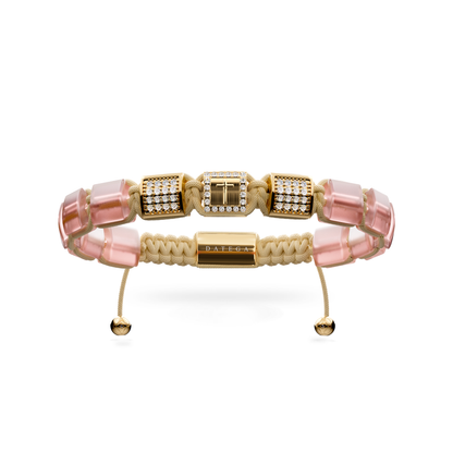 Eternal Cross Yellow Gold & Rose Quartz