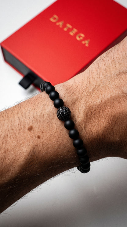 Rhodium Swarovski Matte Onyx - 6 mm