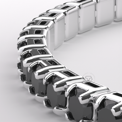Silver Black Tennis Bracelet