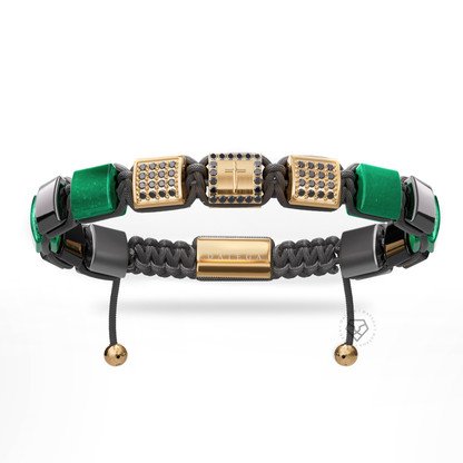 Eternal Cross Yellow Gold & Green Tiger Eye