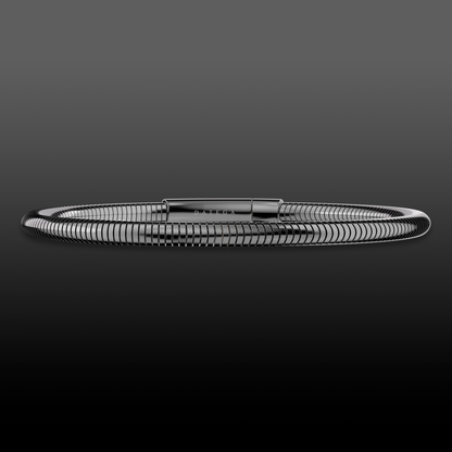 Ruthenium Round Snake Chain Bracelet