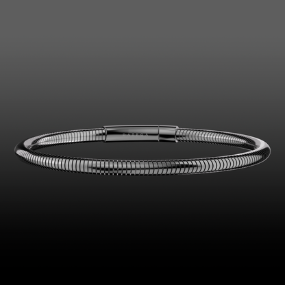 Ruthenium Round Snake Chain Bracelet
