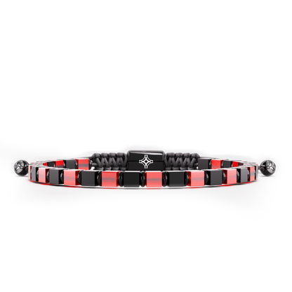 Onyx & Carnelian Block Bracelet