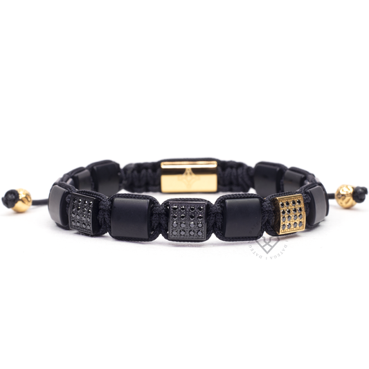 The Cairo Flatbead - Onyx & Yellow Gold