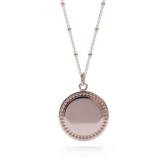 Coin Dots Charm Necklace - Rose Gold
