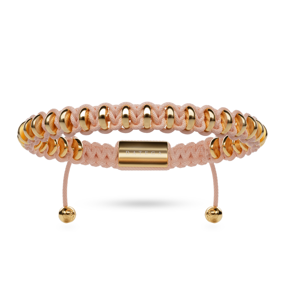 Halo Yellow Gold & Light Pink Rope