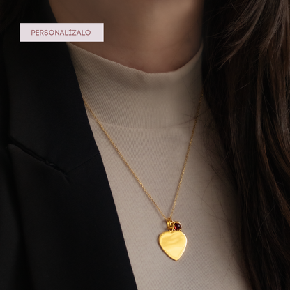 Heart Charm Necklace - Yellow Gold