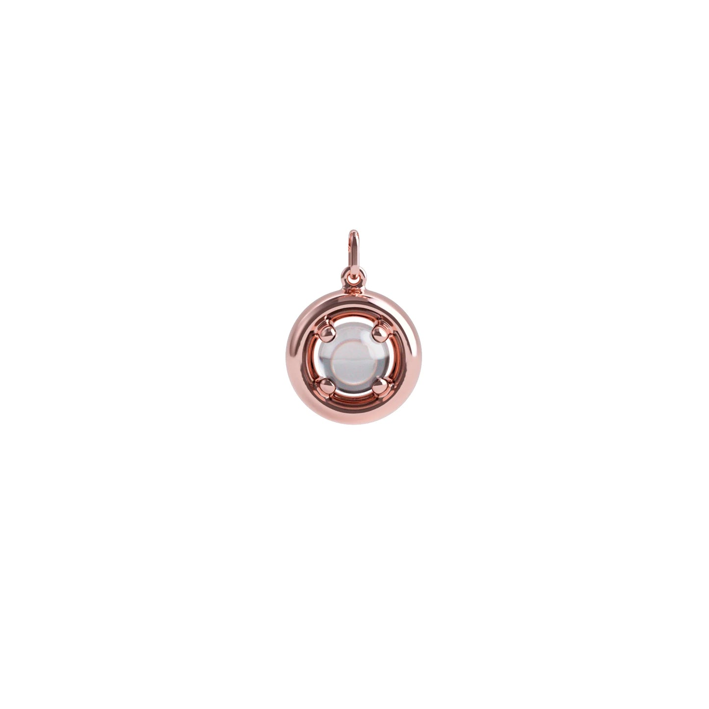 Oval Dots Charm Necklace - White Gold