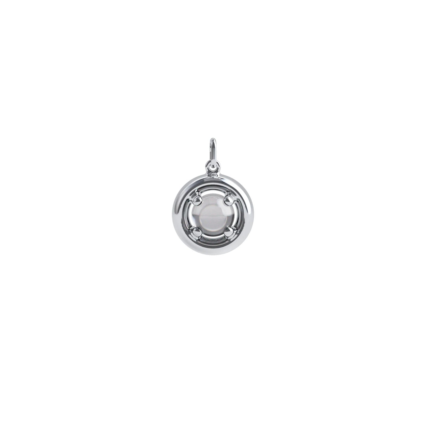Heart Dots Charm Necklace - White Gold