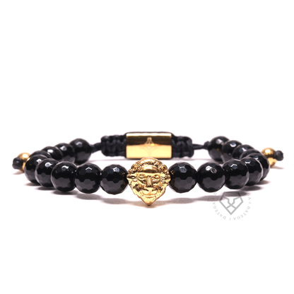 Lion Yellow Gold & Agate Faceted