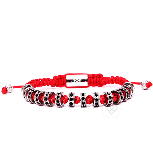 White Gold Multistoppers - Red Rope