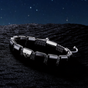 Matte Onyx & White Gold Star Bracelet