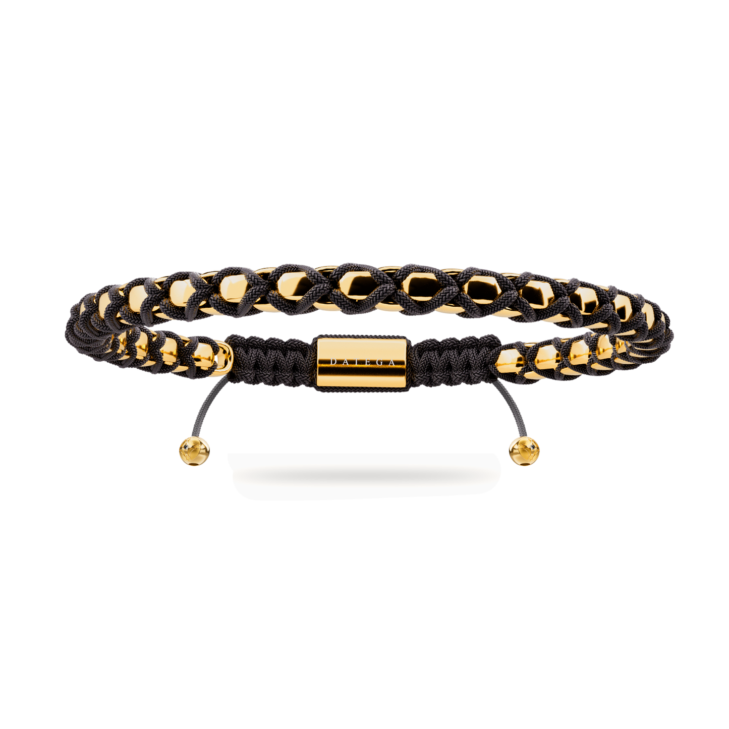 Woven Box Chain Yellow Gold & Black