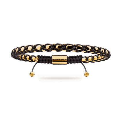 Woven Box Chain Yellow Gold & Black