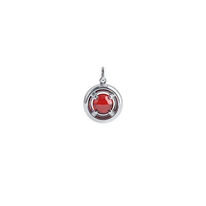 Heart Dots Charm Necklace - White Gold