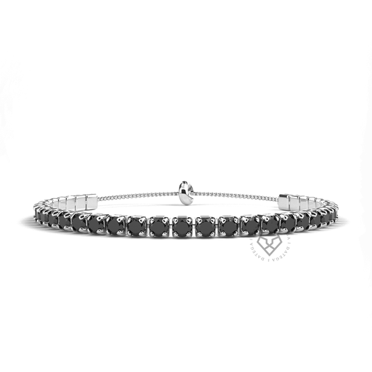 Silver Black Tennis Bracelet