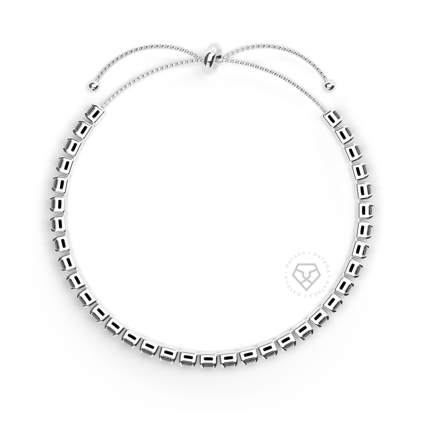 Silver Black Tennis Bracelet