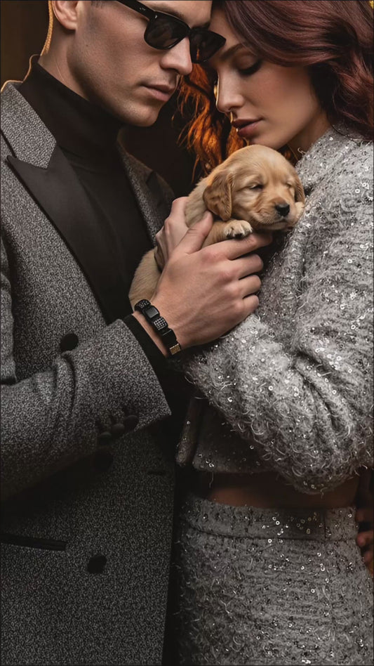 The Cairo Flatbead - Onyx & Yellow Gold