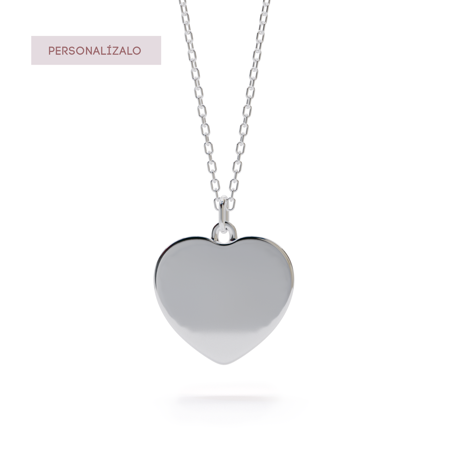 Heart Charm Necklace - White Gold