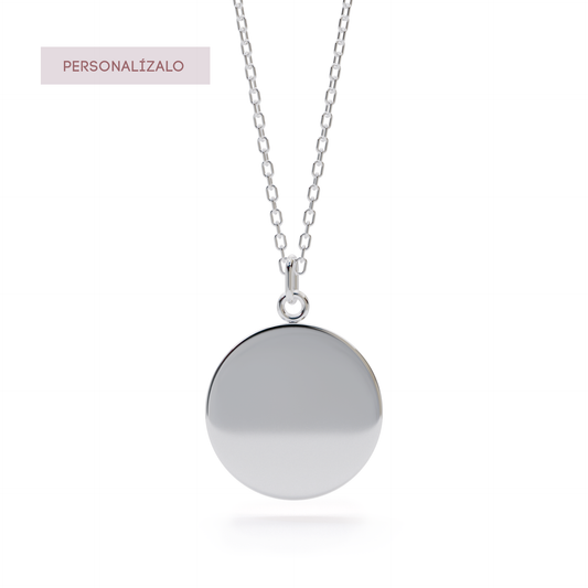 Coin Charm Necklace - White Gold