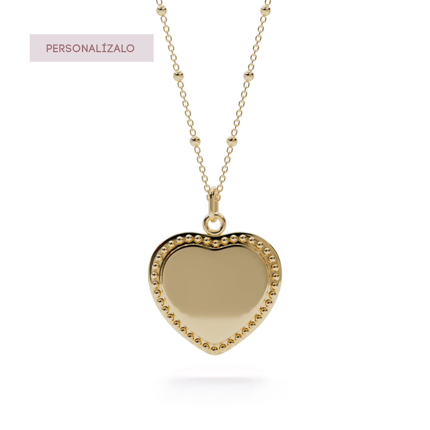 Heart Dots Charm Necklace - Yellow Gold
