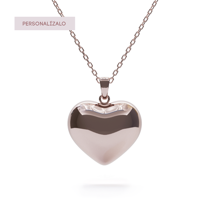 Heart Locket Charm Necklace - Rose Gold