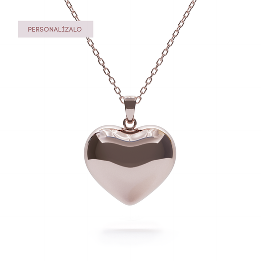 Heart Locket Charm Necklace - Rose Gold