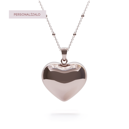 Heart Locket Charm Necklace - Rose Gold