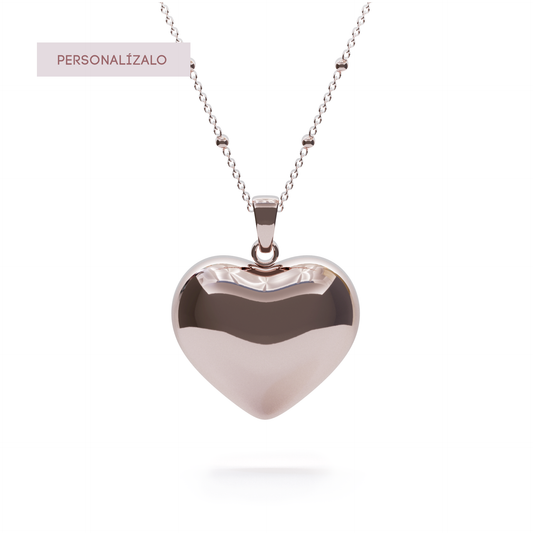 Heart Locket Charm Necklace - Rose Gold
