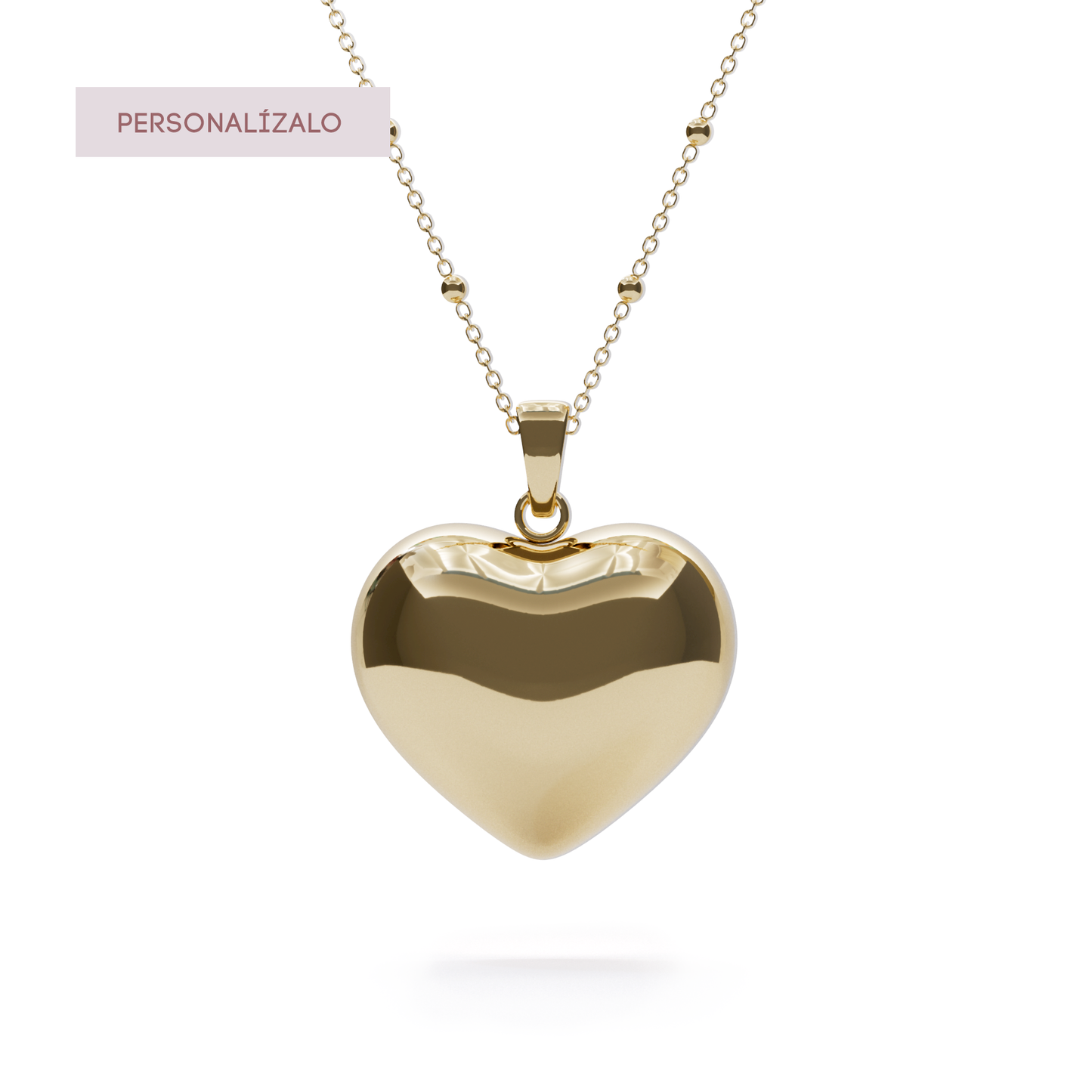 Heart Locket Charm Necklace - Yellow Gold