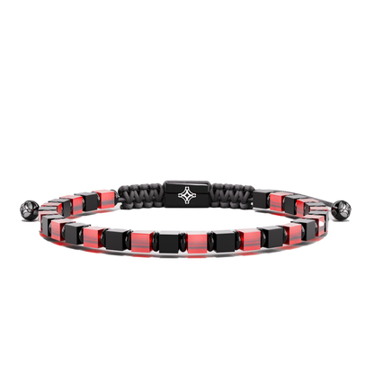 Onyx & Carnelian Block Bracelet