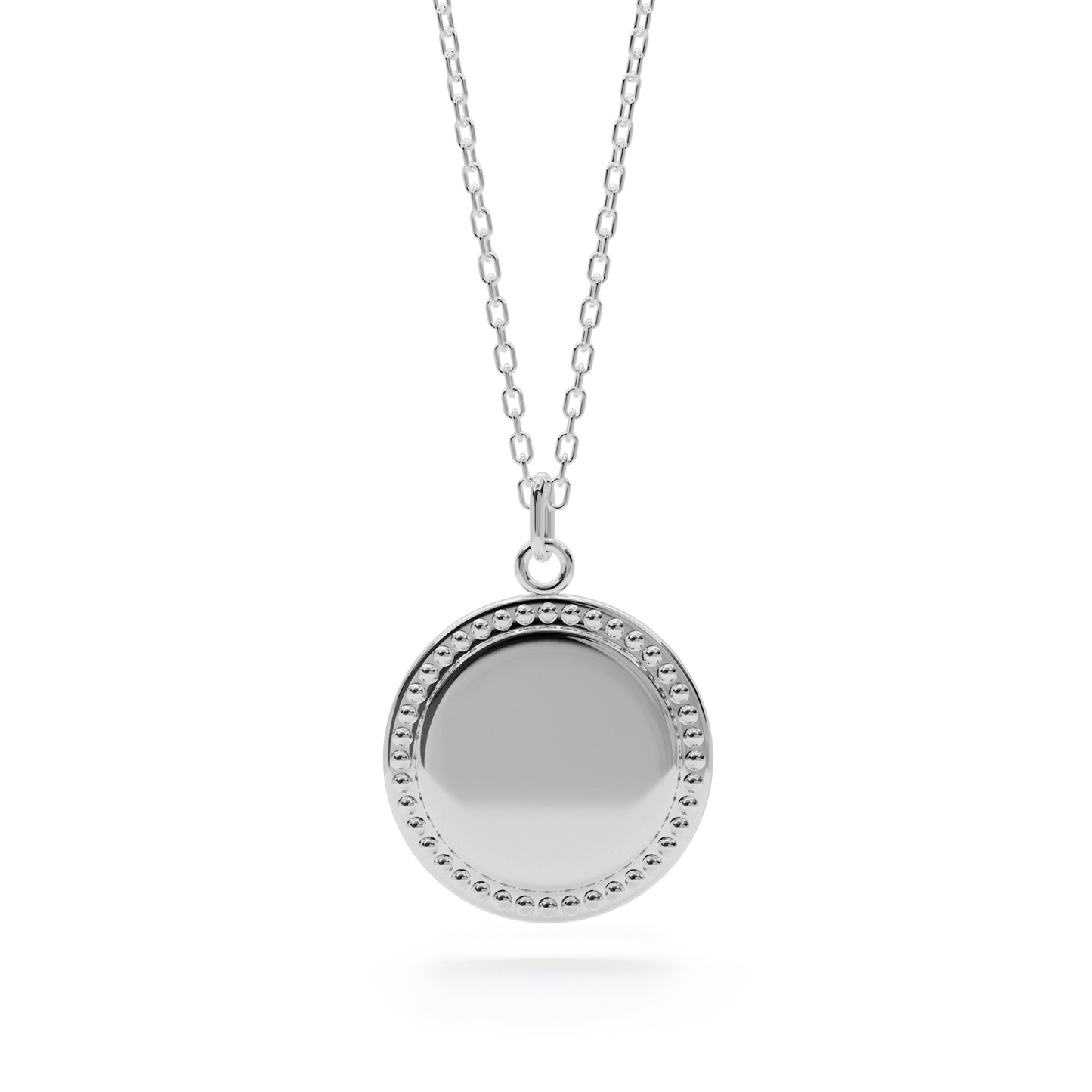 Coin Dots Charm Necklace - White Gold