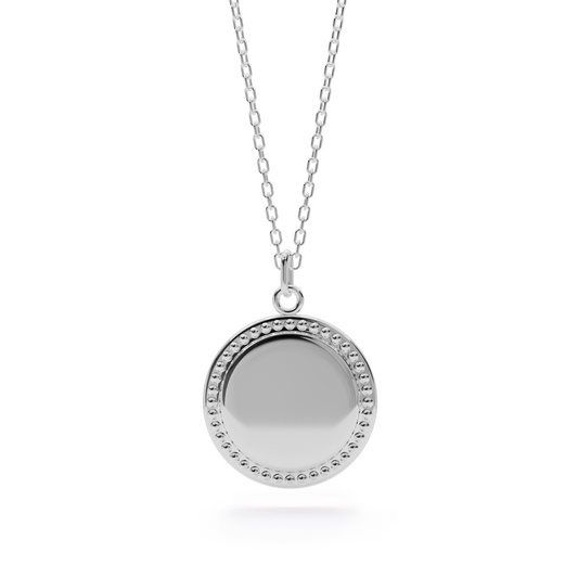 Coin Dots Charm Necklace - White Gold