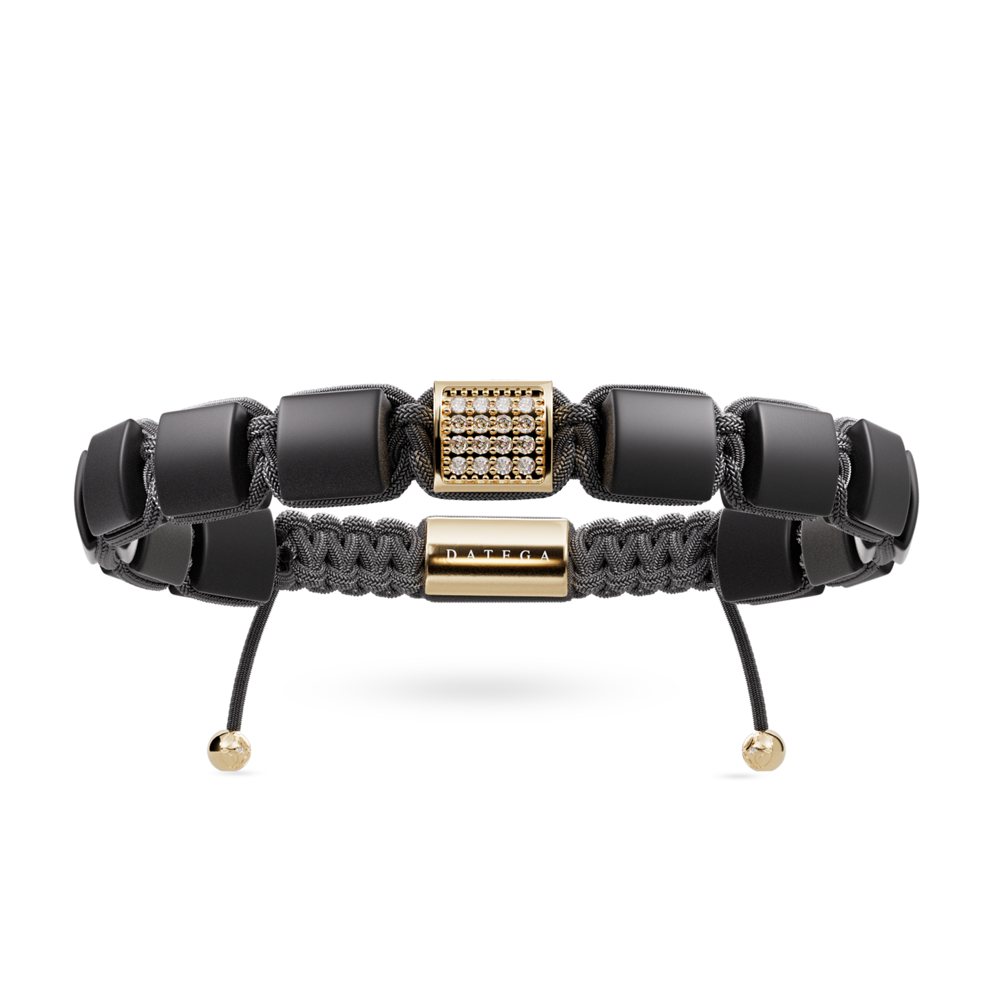Matte Onyx & Yellow Gold Clear Swarovski