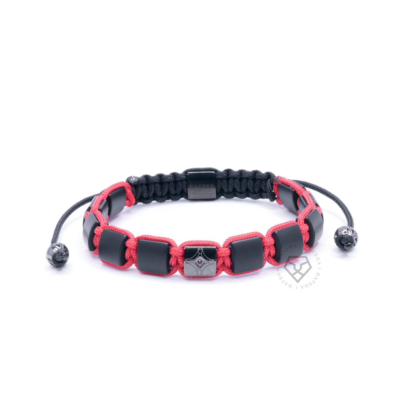 Onyx & Red Star Bracelet