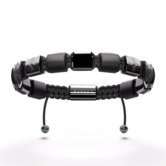 Onyx, Lava & Black Star Bracelet