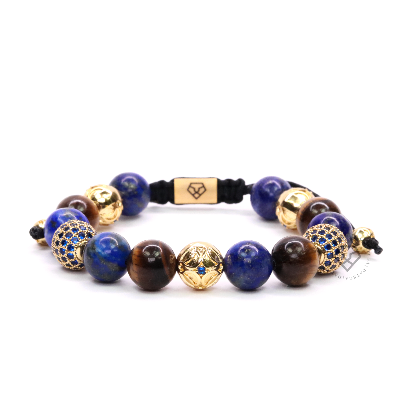 Brown Tiger Eye & Blue Cz