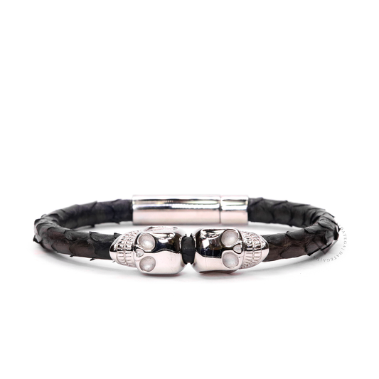 Twinskull White Gold Black Python