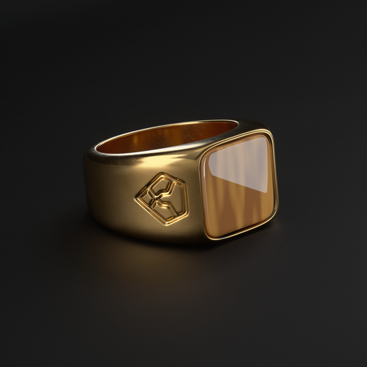 Yellow Gold & Tiger Eye Genesis Ring