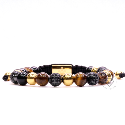 Tiger Eye & Smoky Quartz - 8mm