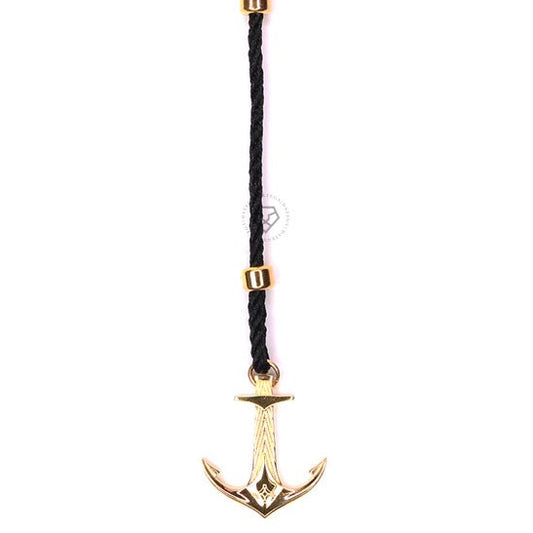 Yellow Gold DATEGA Anchor - Black Rope